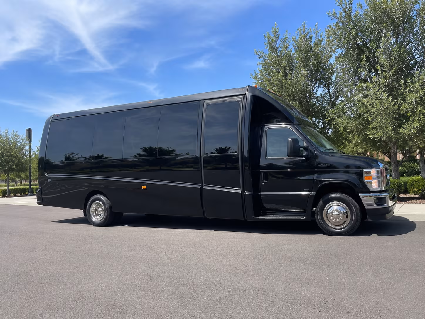 Colorado Springs School Event Transportation party bus exterior